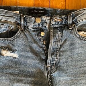 Aeropostale Blue Relaxed Jeans Distressed Vintage Look